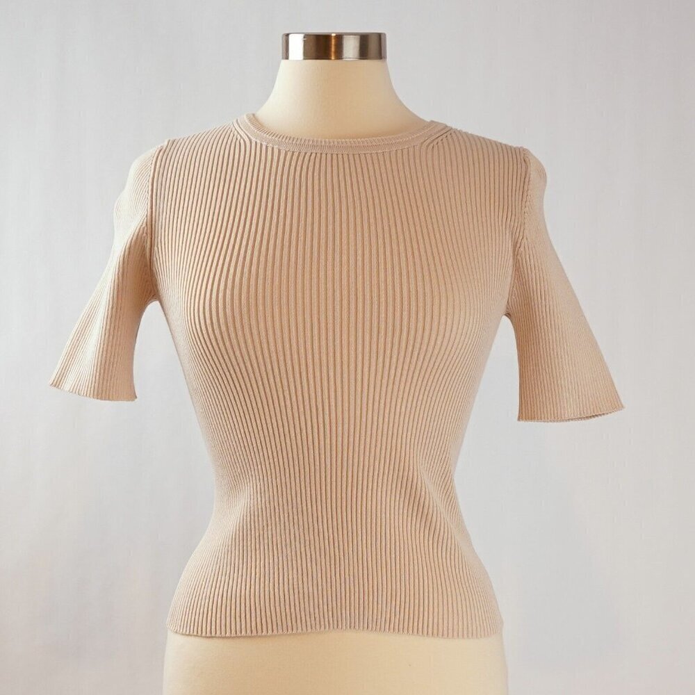 Truth by Republic Short Sleeve Ribbed Knit Crewneck Sweater - S - EUC